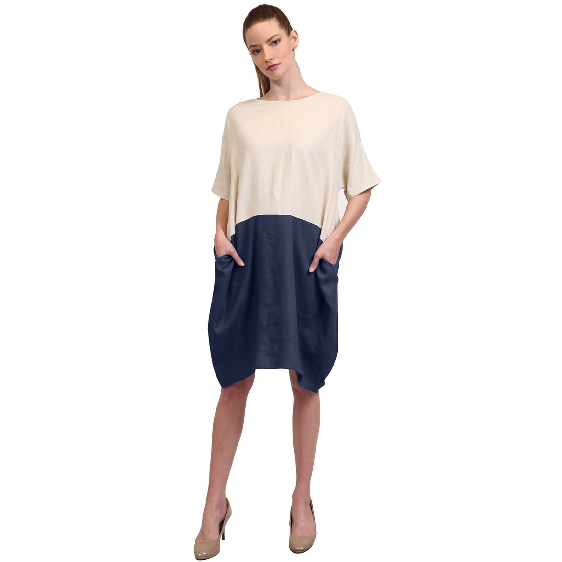 Shop Ne People Women S Casual Short Sleeve Color Block Cute Tunic