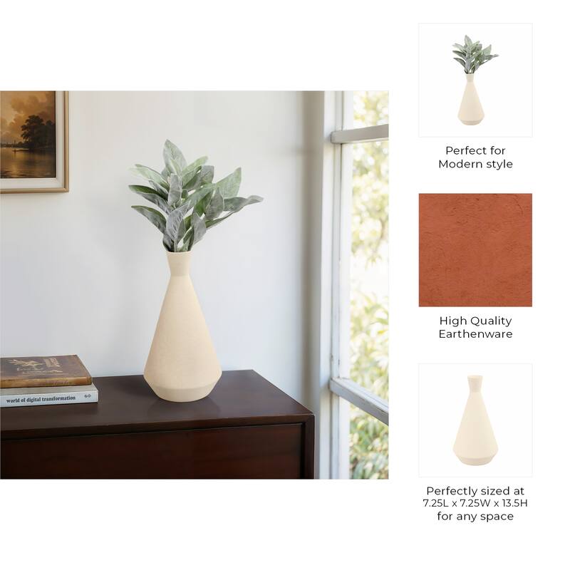 Ceramic Vase Twisted Geometric Modern Decorative Accent