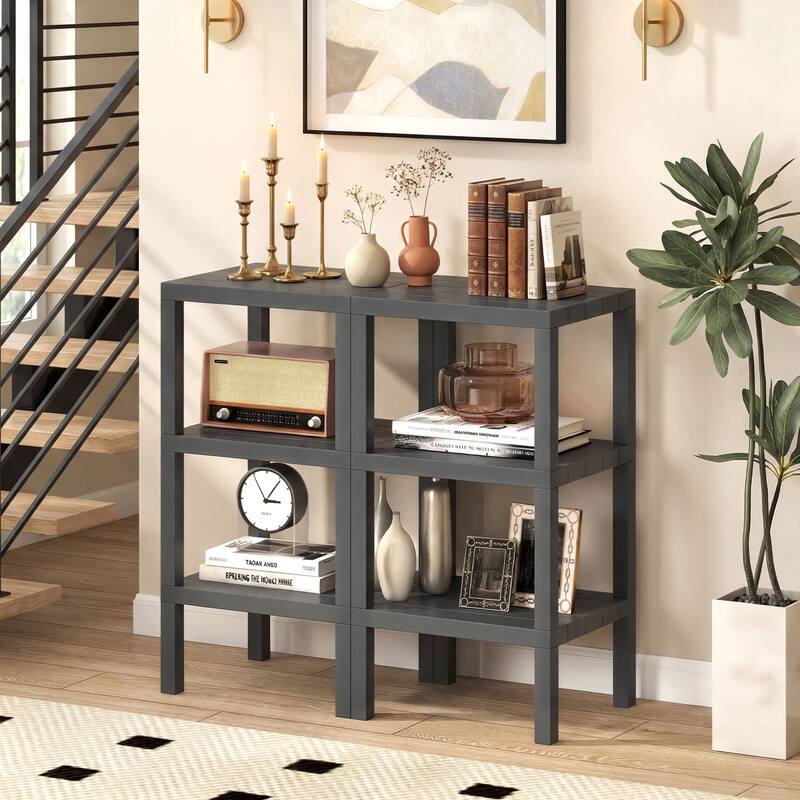 Gymax 6-Tier Plastic Modular Storage Shelves Open Display Utility