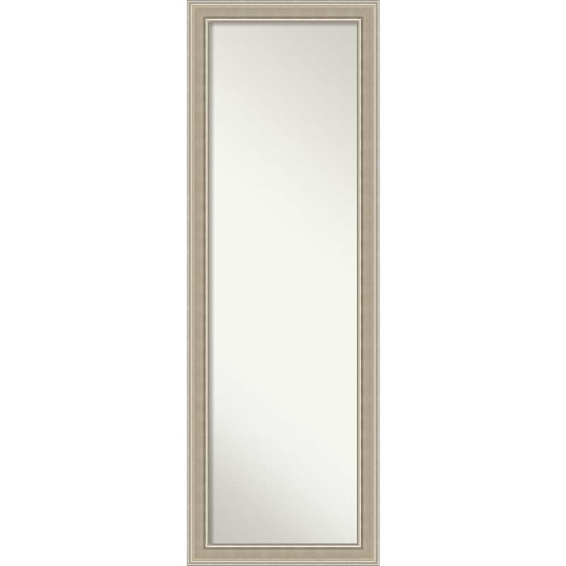 Mezzo Silver Non-Beveled Wood Framed Full-Length On the Door Mirror - Mezzo Silver - Glass Size 14x48
