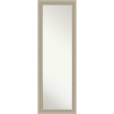 Mezzo Silver Non-Beveled Wood Framed Full-Length On the Door Mirror - Mezzo Silver - Glass Size 14x48