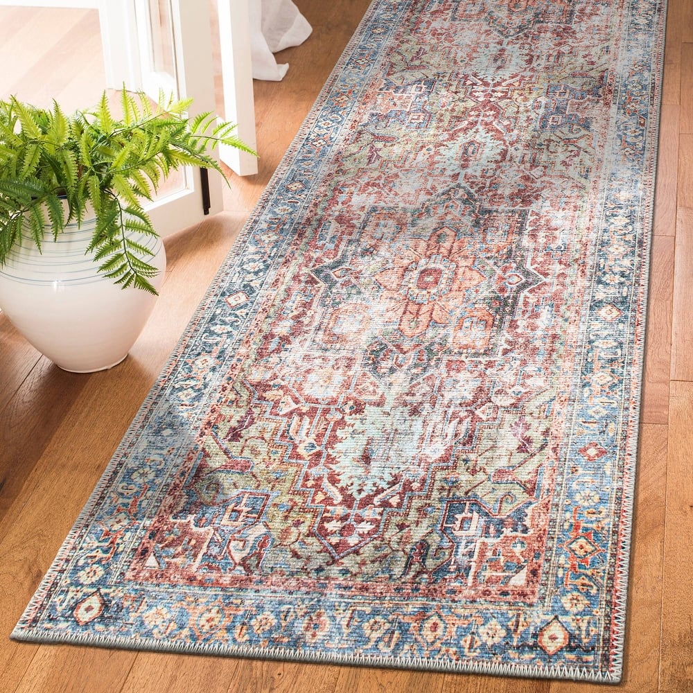 World Rug Gallery Traditional Distressed Washable Area Rug
