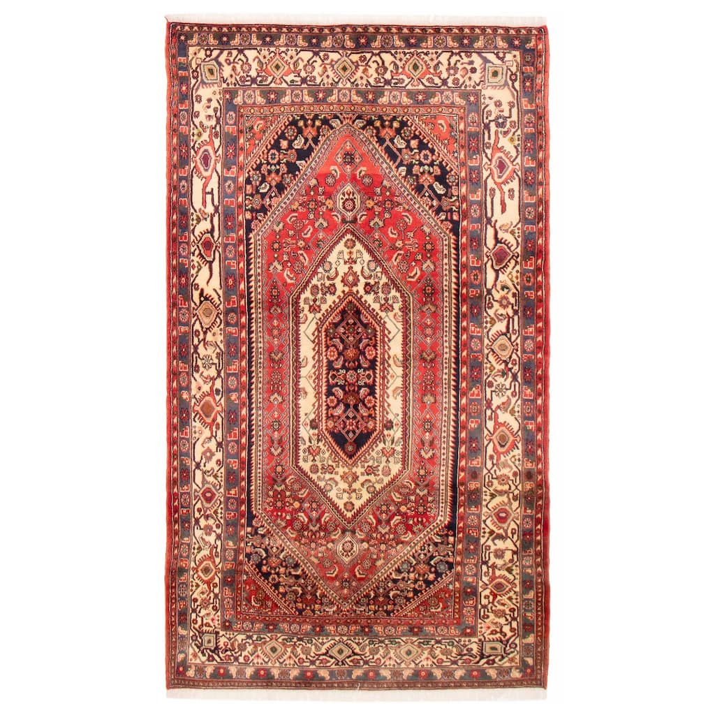 ECARPETGALLERY Hand-knotted Anatolian Vintage Red Wool Rug - 4'7 x 8'1
