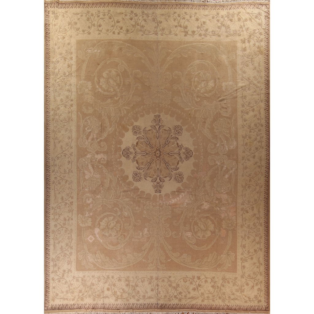 Antique Vegetable Dye Oushak Large Turkish Rug Handmade Wool Carpet - 16'7" x 19'3"