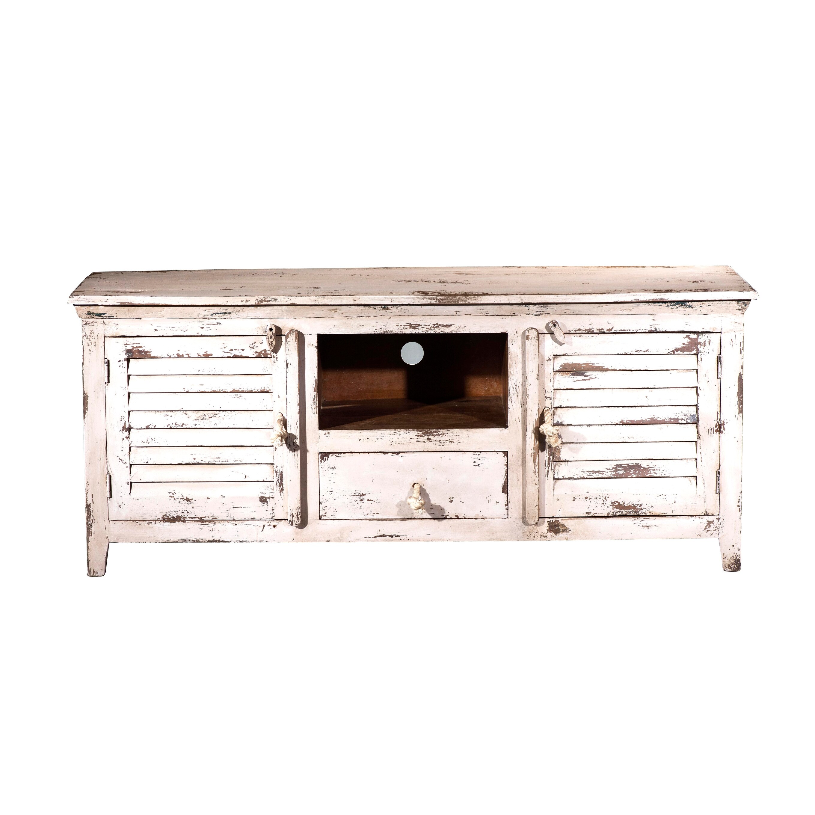 Shop Shutter Wood 2 Cabinet 1 Drawer Open Shelf Tv Console 60 On Sale Overstock 31881882
