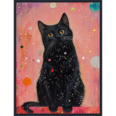 Candy Cat the Star Illustration by Justyna Jaszke Framed Canvas Wall Art