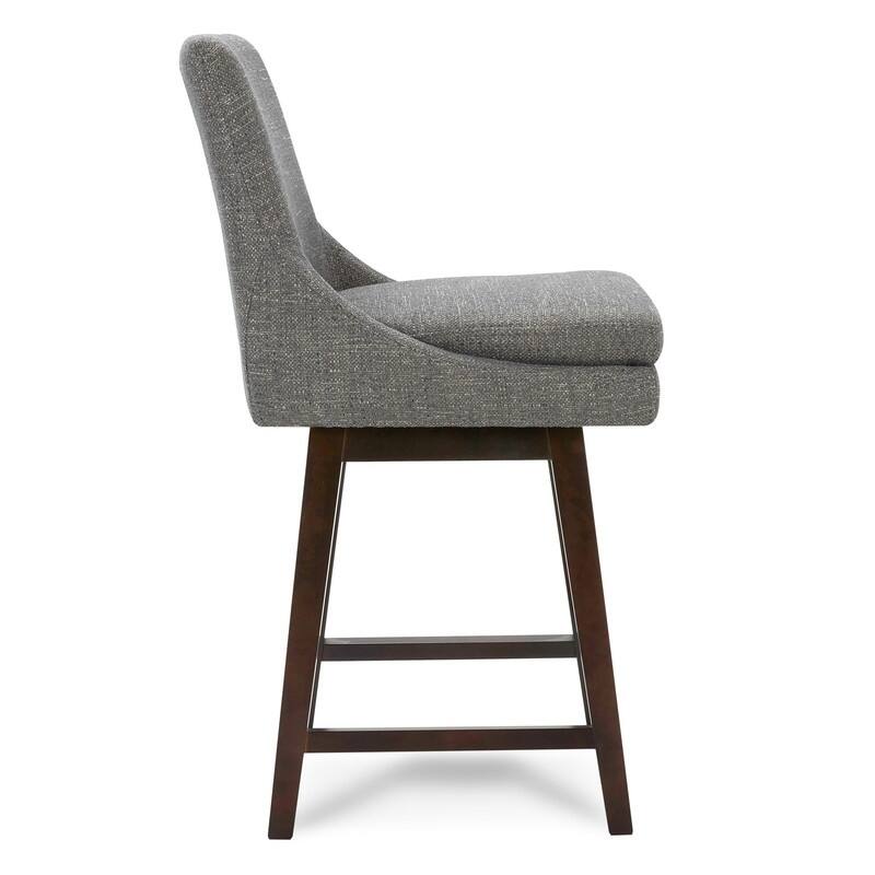 Spruce & Spring Luca Counter Height Swivel Barstool with Solid Wood Legs