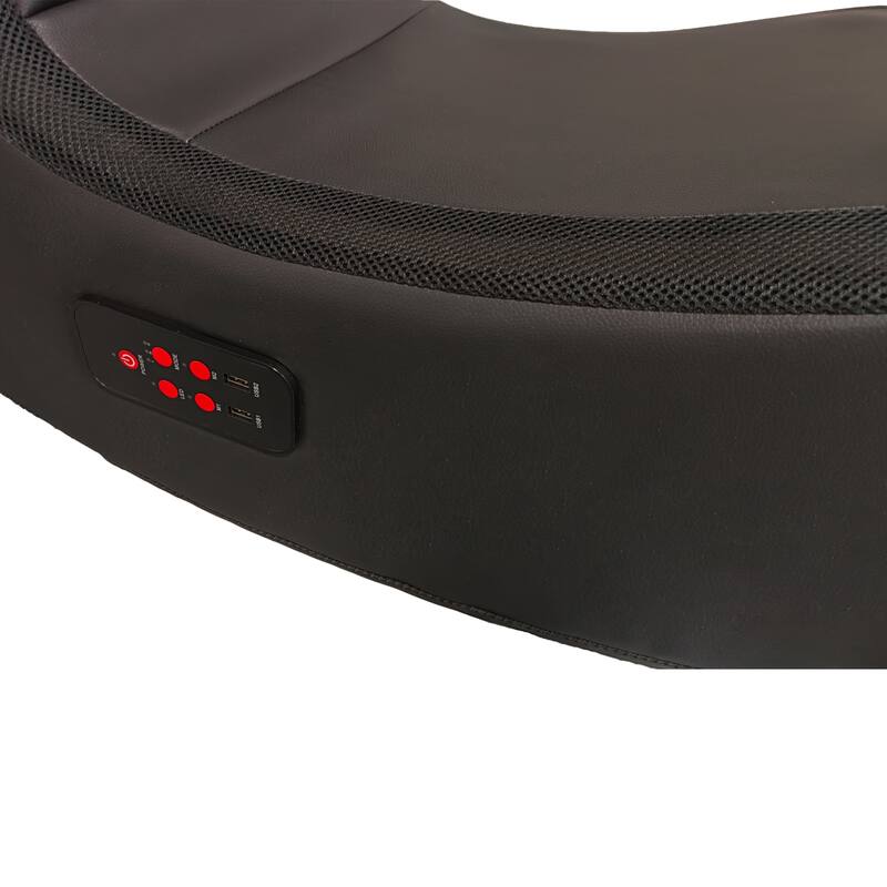 Polyester Foldable Gaming Chair with Bluetooth Speakers, LED Lighting, Vibration Massage and USB Charging Port