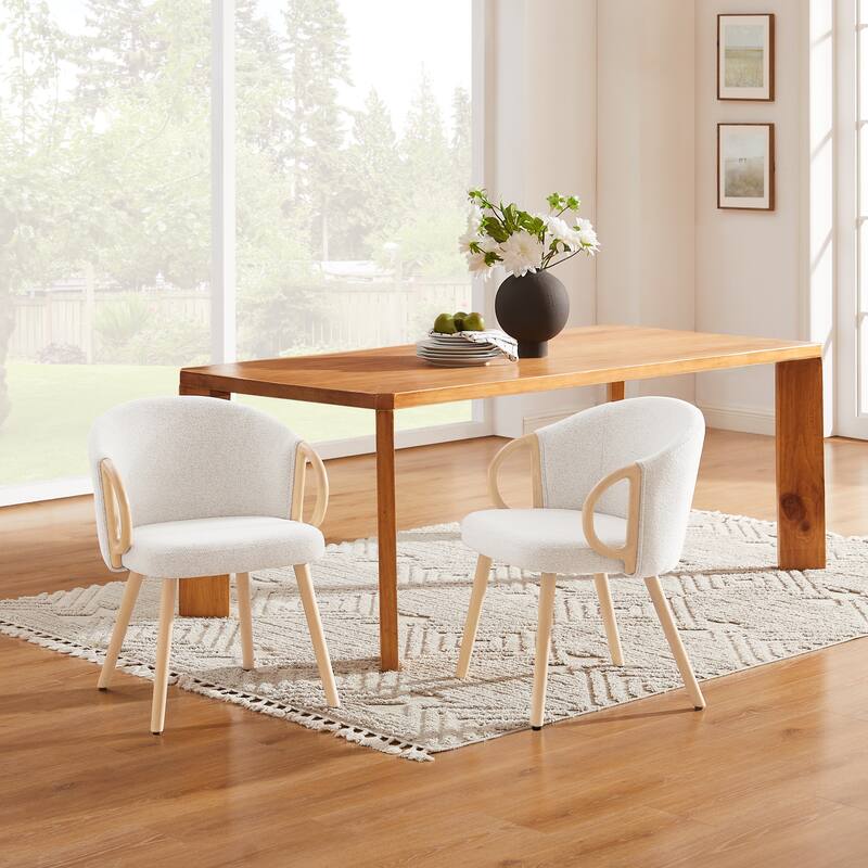 Art Leon Modern Fabric Accent Dining Wood Chair (Set of 2)