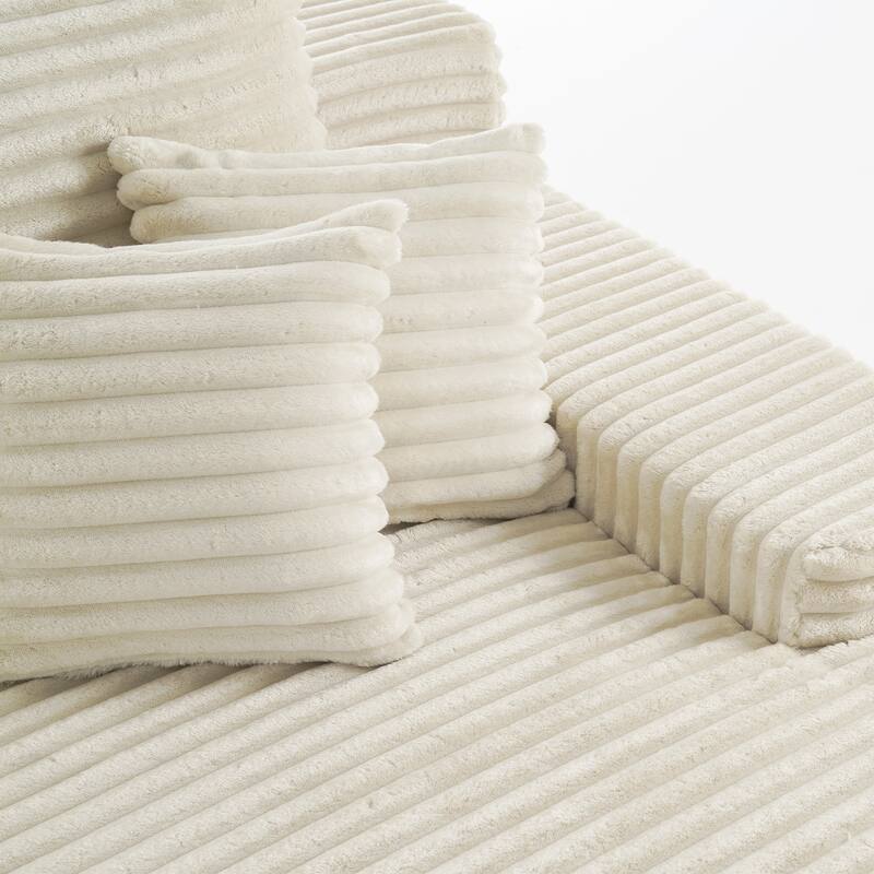 Upholstered Cloud Sectional Couch No Assembly Required L-Shape Chaise with Pillow