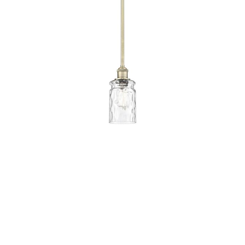 Innovations Lighting 616-1S-10-5 Candor Pendant Candor 5" Wide Mini - Antique Brass / Clear Waterglass