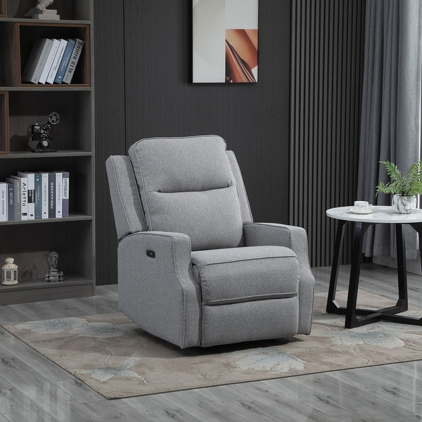 HOMCOM Electric Power Wall Hugger Recliner Chair/Armchair Sofa with Linen Upholstered Seat and Retractable Footrest. Opens flyout.