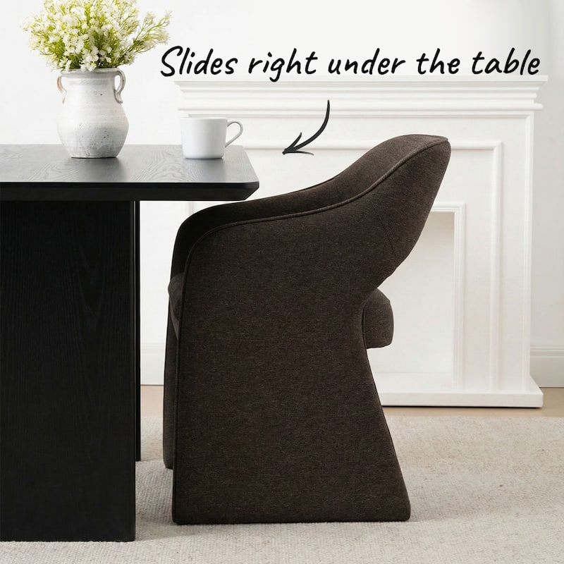 Upholstered Dining Chairs Set of 6, Open-Back Design, Performance Fabric Seats