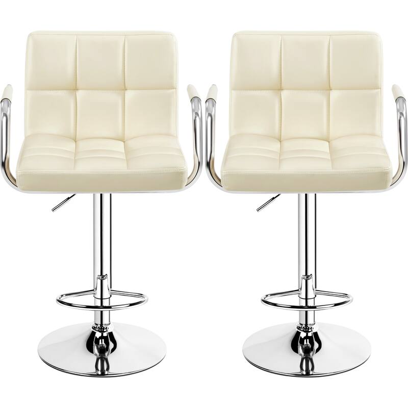 Yaheetech Bar Stools with 360-Degree Swivel and Adjustable Height- Set of 2