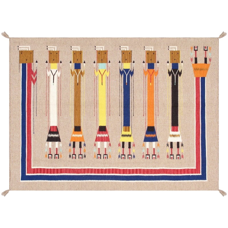 Pasargad Home Tuscany Reversible Wool Mocha Area Rug - 5' 1'' X 6'11'' - 5' 1'' X 6'11'' - Mocha