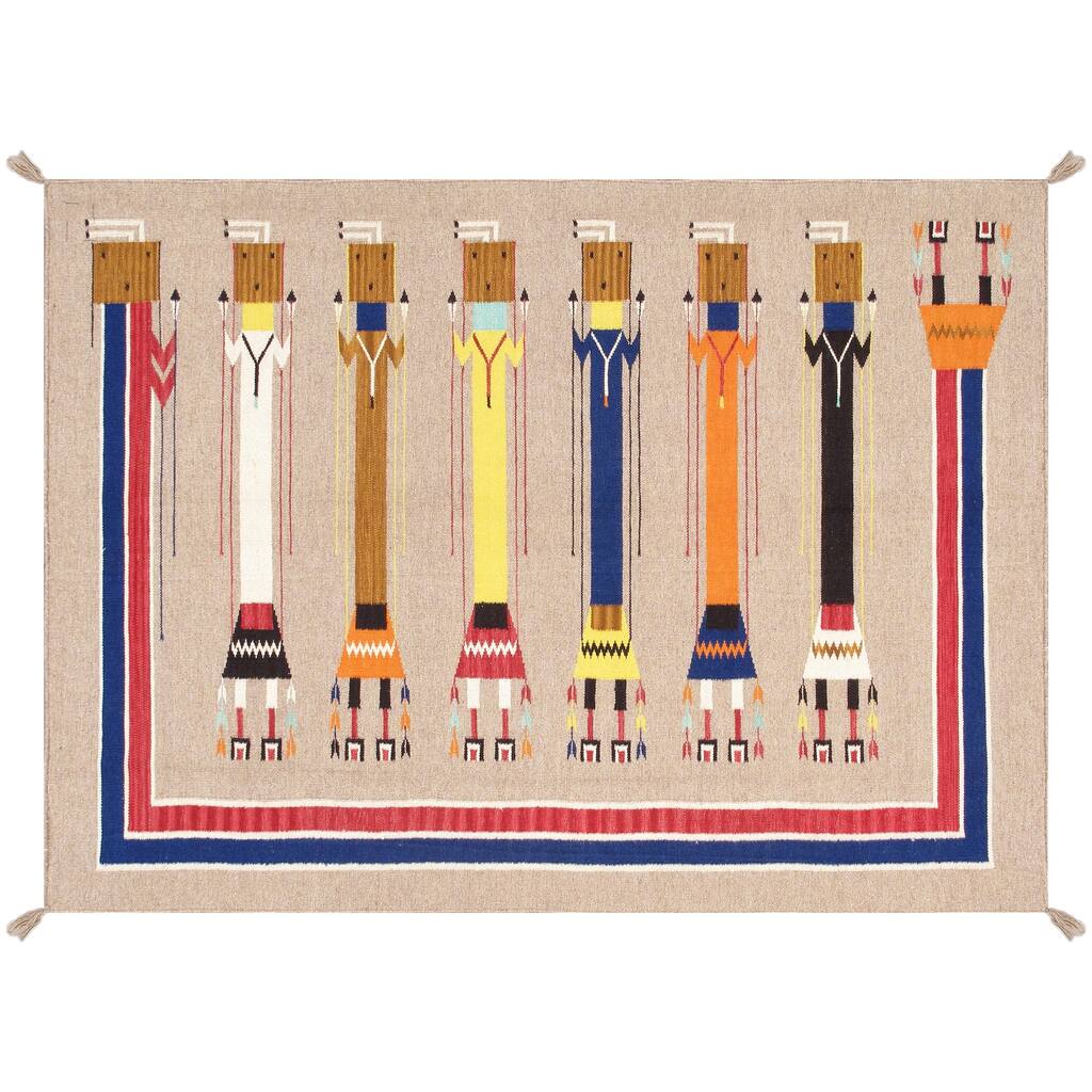 Pasargad Home Tuscany Reversible Wool Mocha Area Rug - 5' 1'' X 6'11''