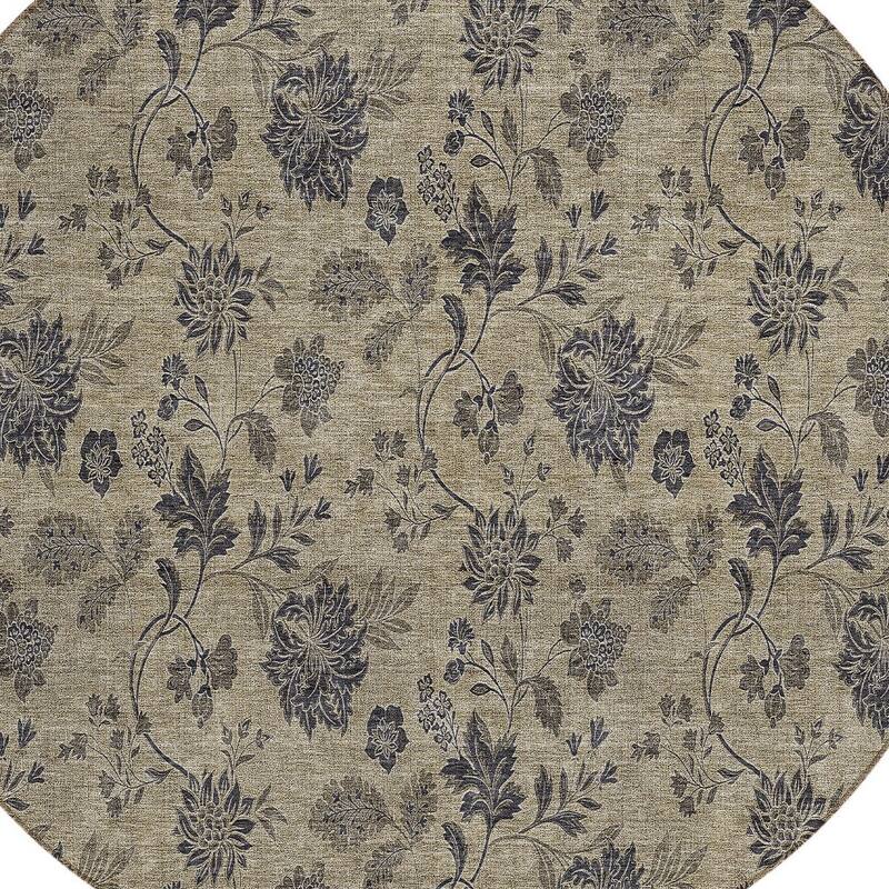 HomeRoots Floral Transitional Rectangle Outdoor Rug
