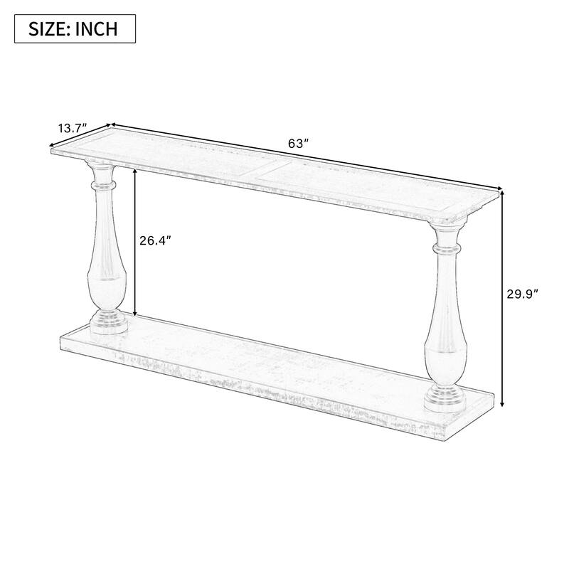 Sophisticated Console Table with Pine Veneer and Vertical Striped
