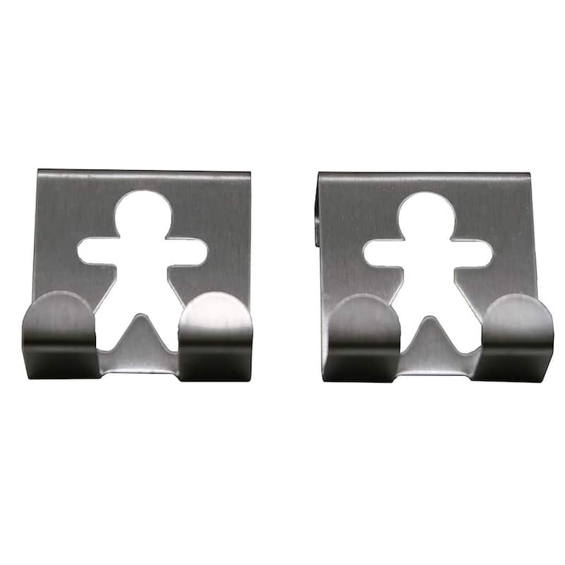 Double Hooks Over The Cabinet Door Set of 2 - 2"H x 2"W x 1 3/4"D