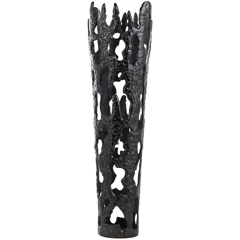 Gold, Silver or Black Aluminum Metal Drip Vase with Melting Designed Body