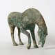 preview thumbnail 3 of 6, Artissance Approx. 15" Wide 10" High Bronze Green Vintage Style Drinking Horse Statue, Art Figurine Sculpture (Color Vary)