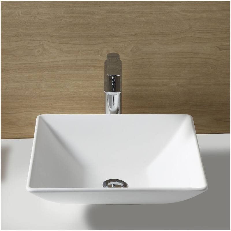Karran USA QM178 Quattro Matte 16" Square Acrylic Vessel Bathroom Sink