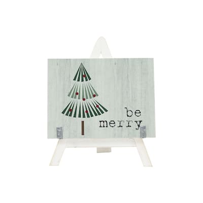 Wood Christmas Decor Tabletop Stands,Be Merry
