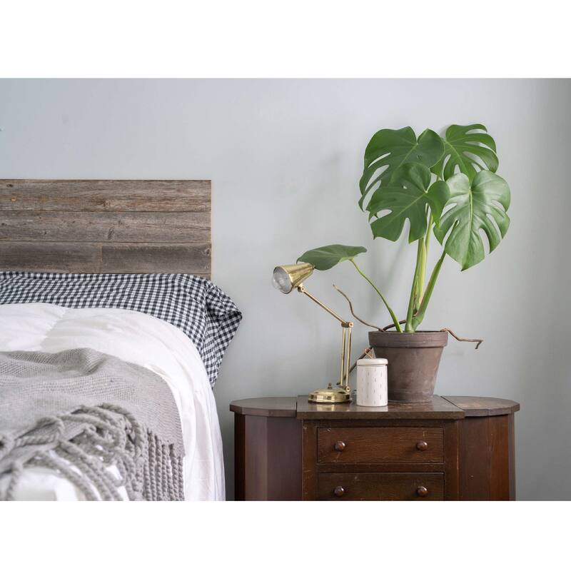 HomeRoots Set of Six 4" X 12" Gray and Brown Wood Planks Wall Decor - 12 inch