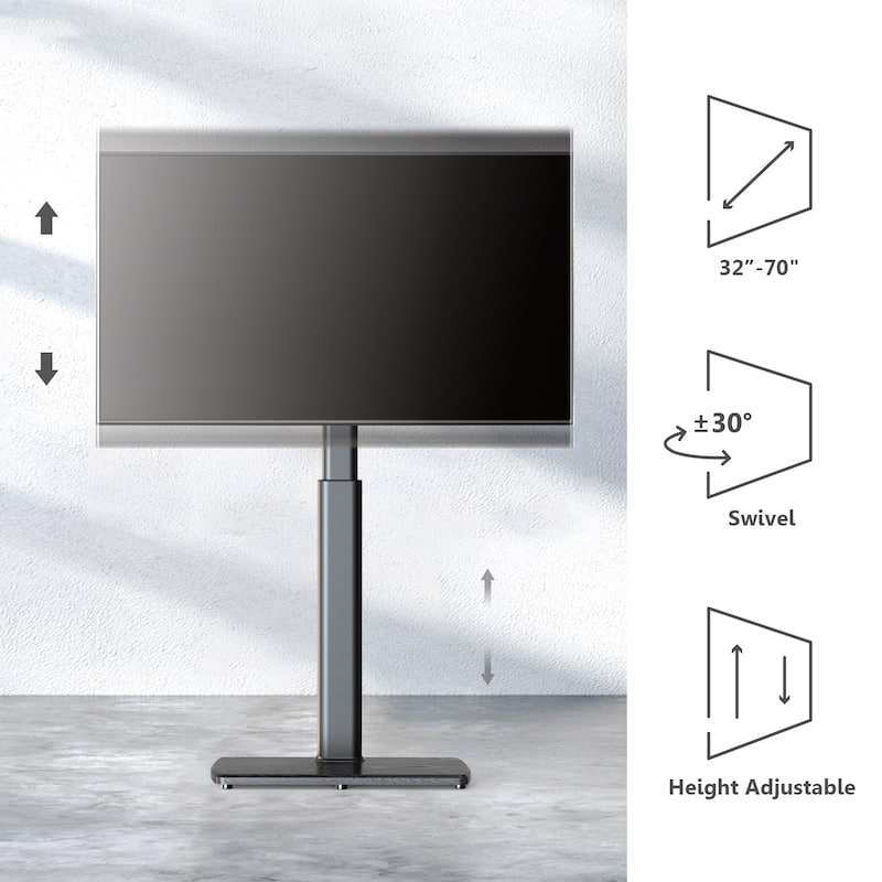 FITUEYES Sturdy Wood Base Floor Stand TV Mount for 32-70 inch TVs