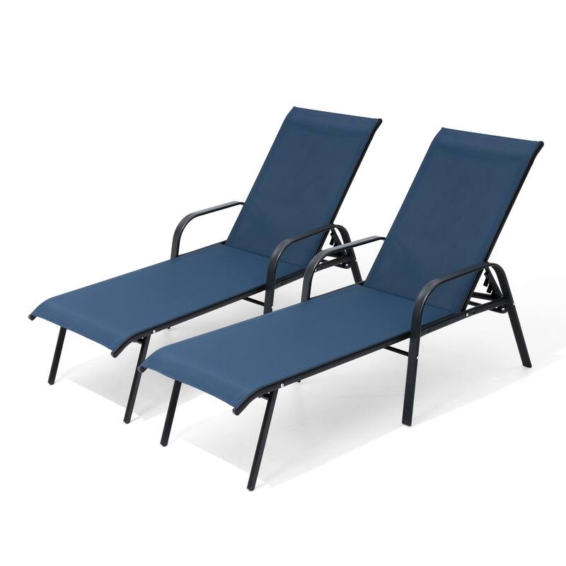 Pellebant Outdoor Adjustable Patio Chaise Lounge Chairs with Cushions