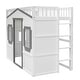 preview thumbnail 24 of 112, Solid Wood House Loft Bed with Window Design and Ladder, Twin/Full Size Playhouse Bed Loft Bed Frame with Guardrail for Kids