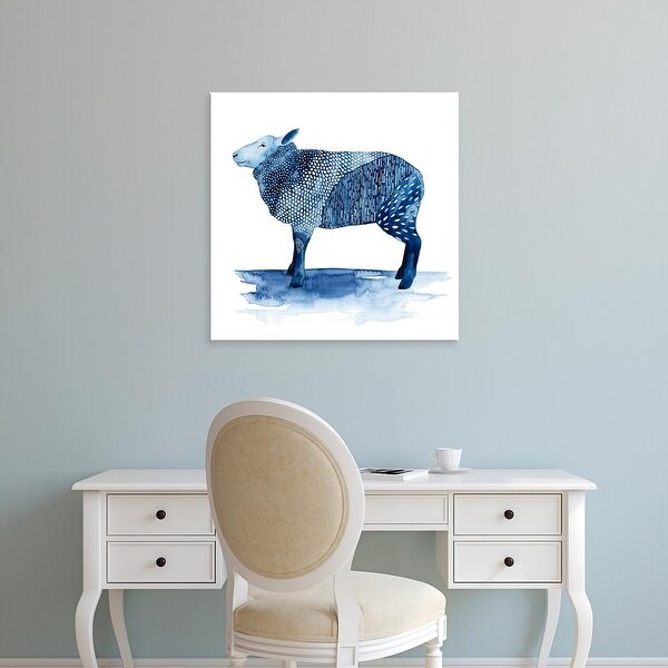 Easy Art Prints Grace Popp's 'Cobalt Farm Animals III' Premium Canvas Art