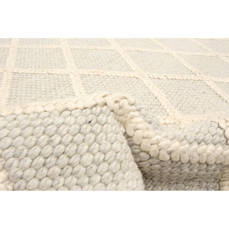 ECARPETGALLERY Braid weave Sienna Grey Wool Rug - 5'11 x 5'10