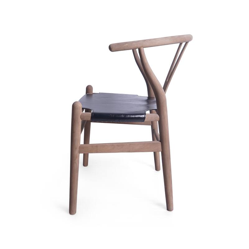 Roomfitters Mid-Century Accent Chair with Curved Backrest and Faux Leather Seat, Elegant Dining Seating