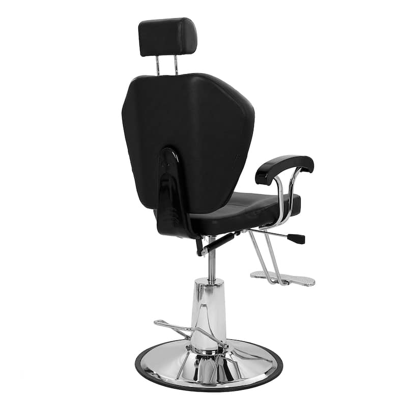 Hydraulic Salon Chair Hair Beauty Equipment Barber Chair with Headrest Black - N/A