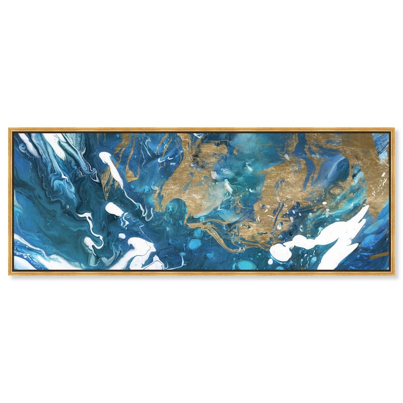 Egyptian Eye Blue Panoramic Canvas by Art Remedy - Gold - 54" x 20"