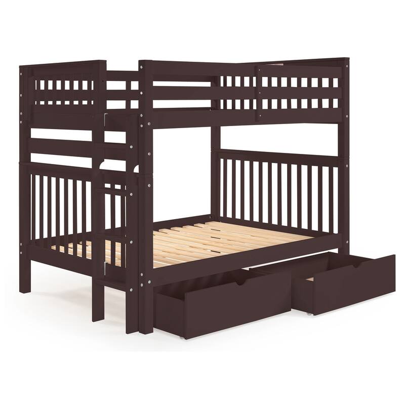 Taylor & Olive Trillium Full over Full Bunk Bed, 2 Drawers