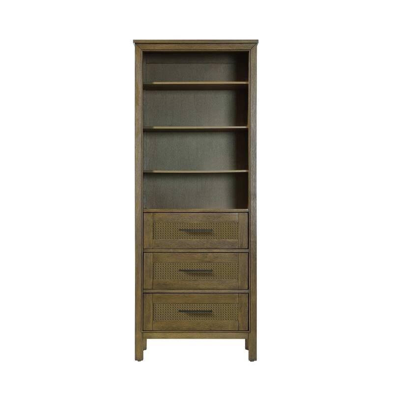 Winslow 16-28 Inch Open Shelving Bath Storage Cabinet - Hazel Oak - 28"