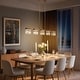 preview thumbnail 4 of 16, Diore Modern 5-Light 40" W Crystal Linear Chandelier Glam Brass Kitchen Island Light - W 40.2" x D 5" x H 6"