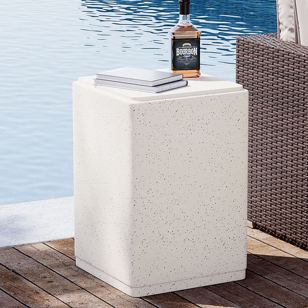 COSIEST Outdoor Black Concrete Side Table