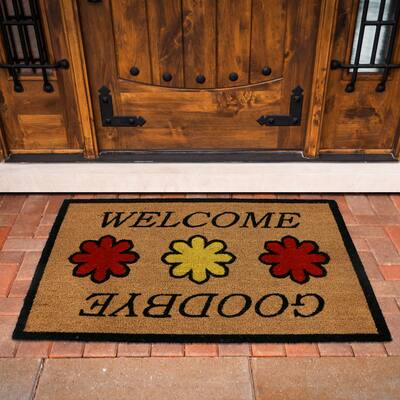 George Towne Living-OVERSIZED-24x36 Outdoor Coir Mat-Welcome Goodbye - 24x36