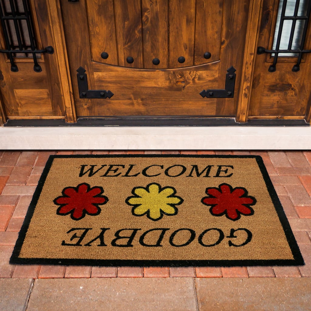 George Towne Living-OVERSIZED-24x36 Outdoor Coir Mat-Welcome Goodbye - 24x36
