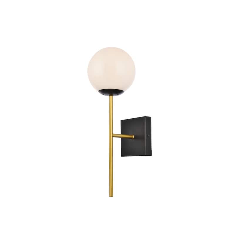Nina 1 Light White Glass Wall Sconce