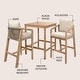 preview thumbnail 4 of 21, 3-Piece Acacia Wood Outdoor Bar Set with Cushions, by JONATHAN Y