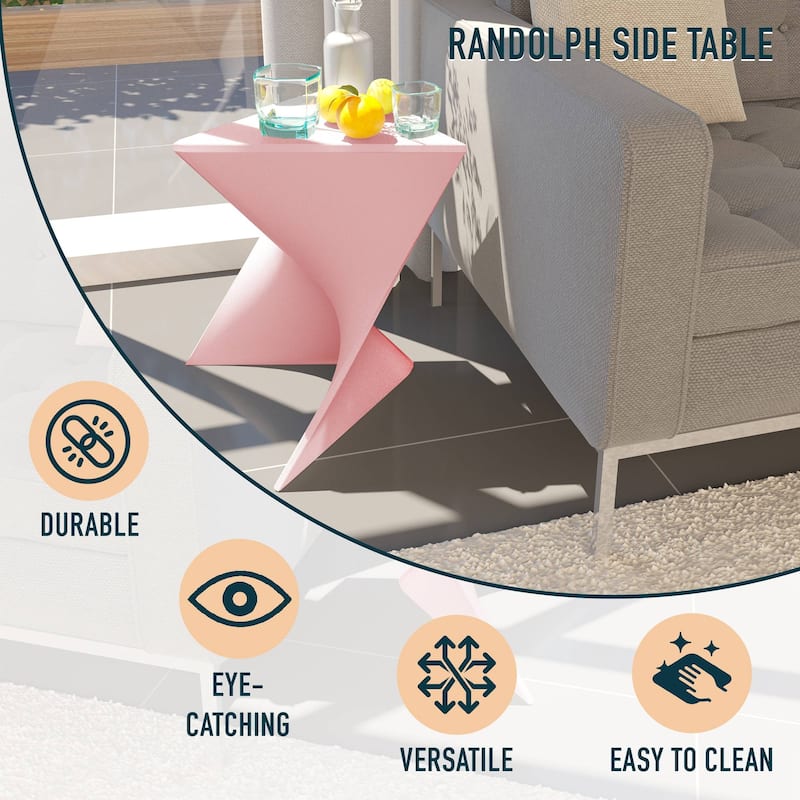 LeisureMod Randolph Modern Side Table - Grey - 15.5 x 17 x 17