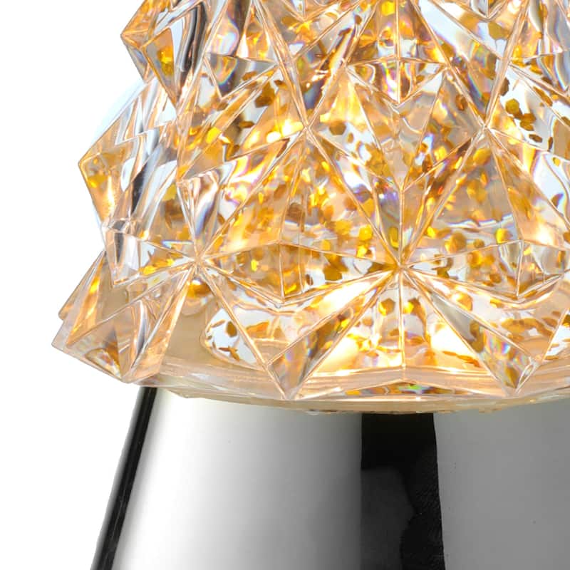 11" Crystal Tree Globe LED Battery Timer USB Plug-in