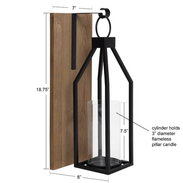 Kate and Laurel Oakly Wood and Metal Wall Sconce Candle Holder 7x19