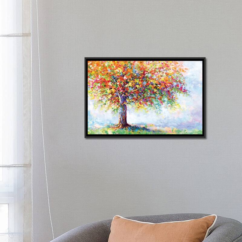 iCanvas "Colorful Tree Of Life" by Leon Devenice Framed