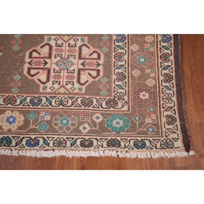 Tribal Geometric Shiraz Persian Vintage Area Rug Handmade Wool Carpet - 6'8"x 9'9"