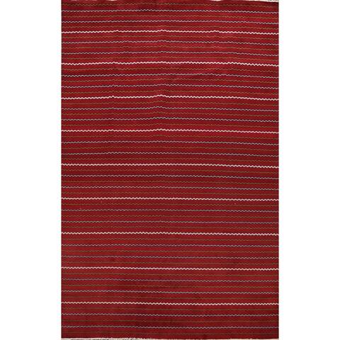 Chevron Modern Gabbeh Kashkoli Oriental Area Rug Wool Handmade - 8'0" x 10'2"